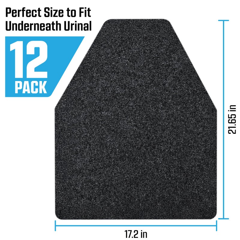 LVAP Urinal Mats (12 Pack) - High Absorbent Mats for Men's Restrooms - Mat Man. Large, Black, 12 PCS - Image 4